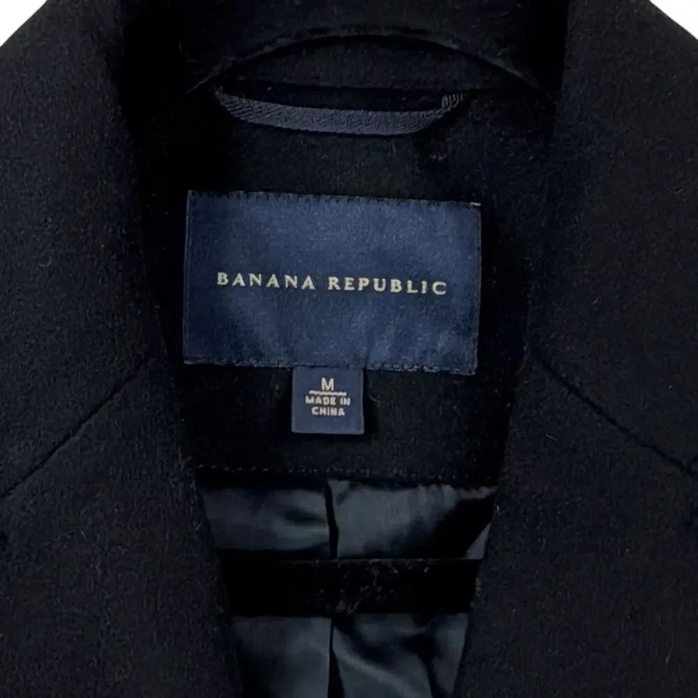 Banana Republic Wool Topcoat Overcoat Coat Mens Medium Black